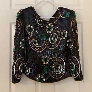 SCALA Sequin Blouse Small